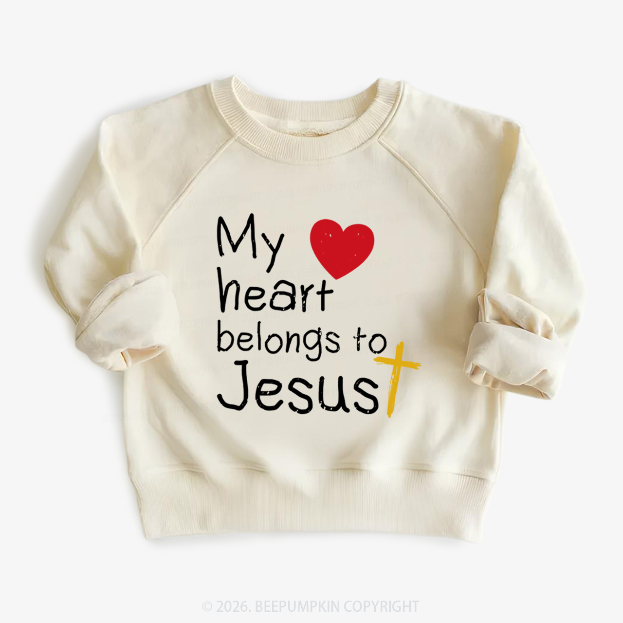 My Heart Belongs to Jesus Valentine's Day Kid's Sweatshirt