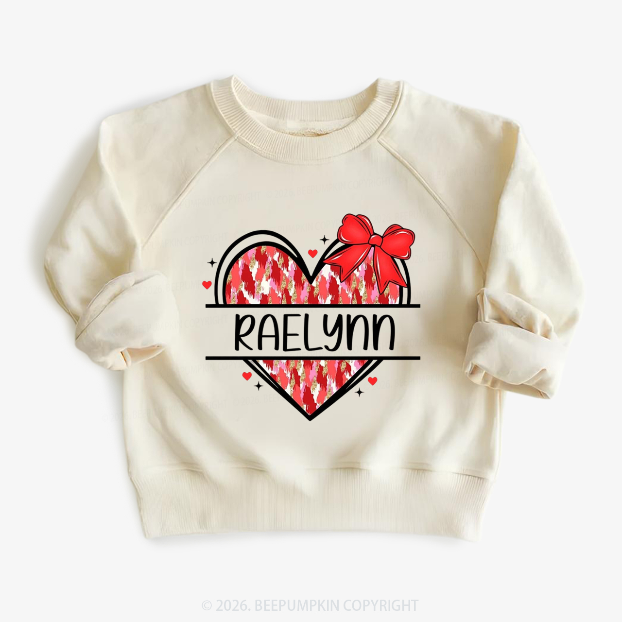 Personalized Heart Name Valentine's Day Kid's Sweatshirt