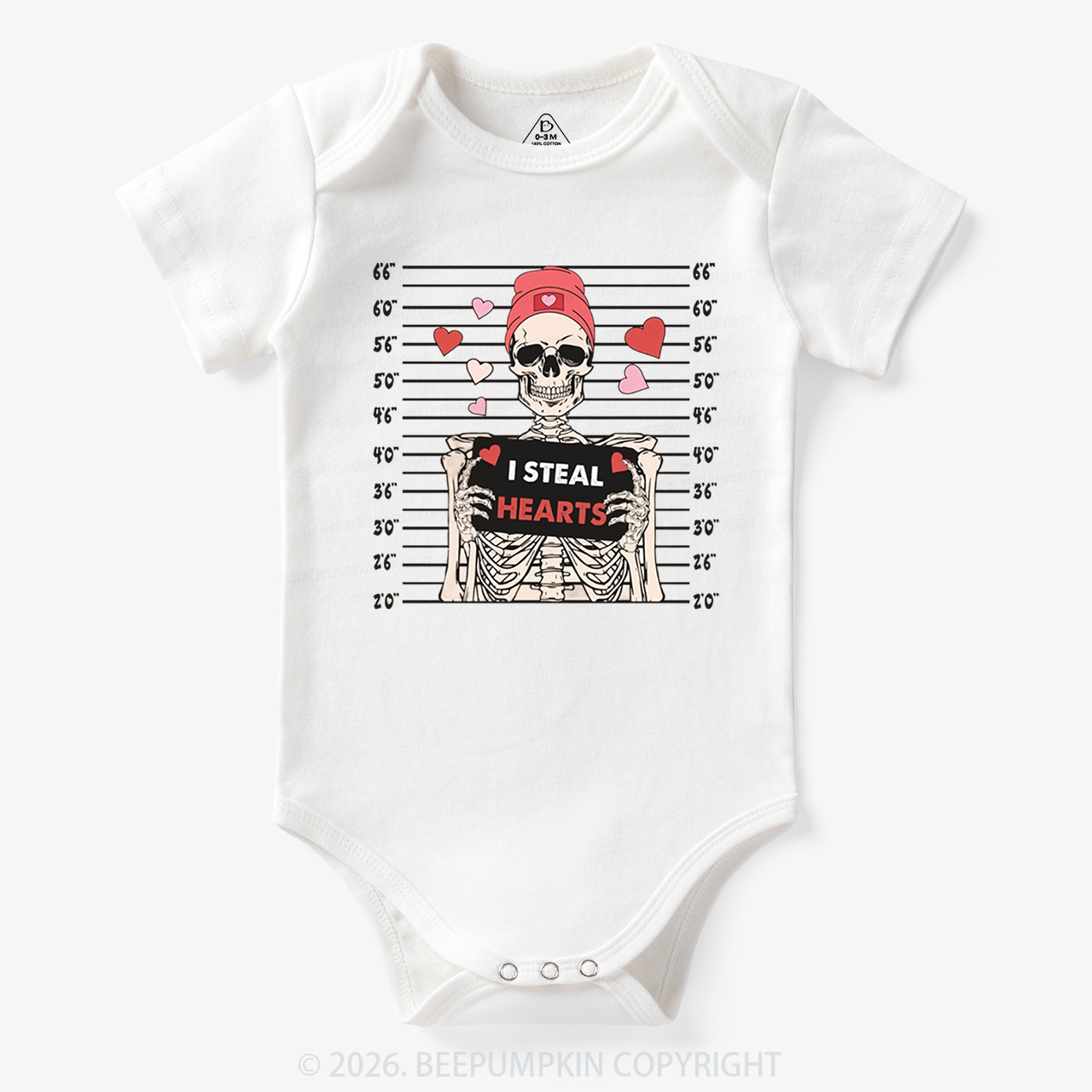 I Steal Hearts Skeleton Valentine's Day Bodysuit