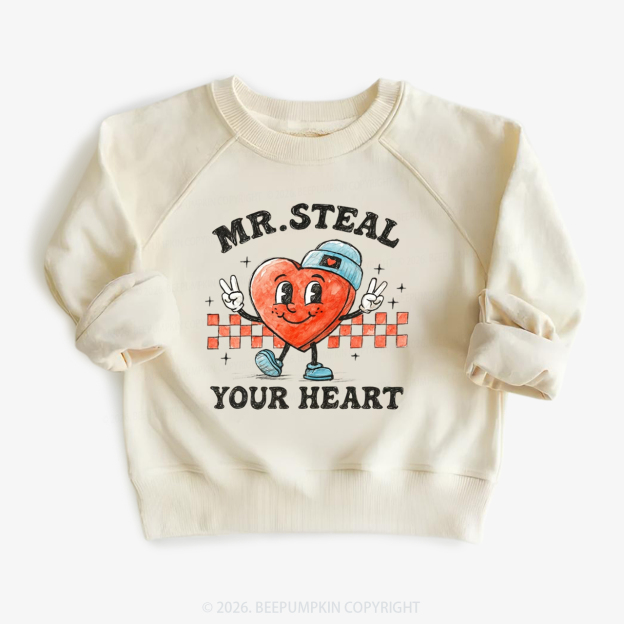 Mr. Steal Your Heart Valentine's Day Kid's Sweatshirt