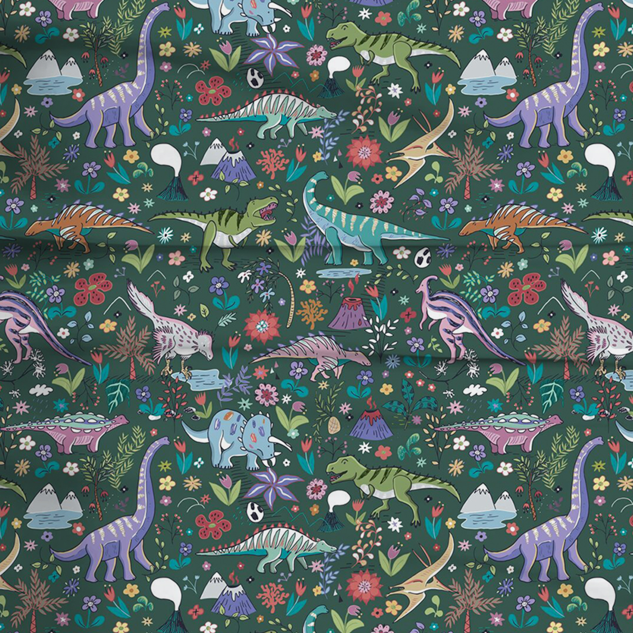 Dinosaur Forest Two-Piece Pajama Set For Kids