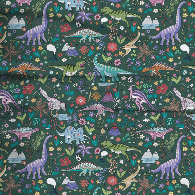 Dinosaur Forest Two-Piece Pajama Set For Kids