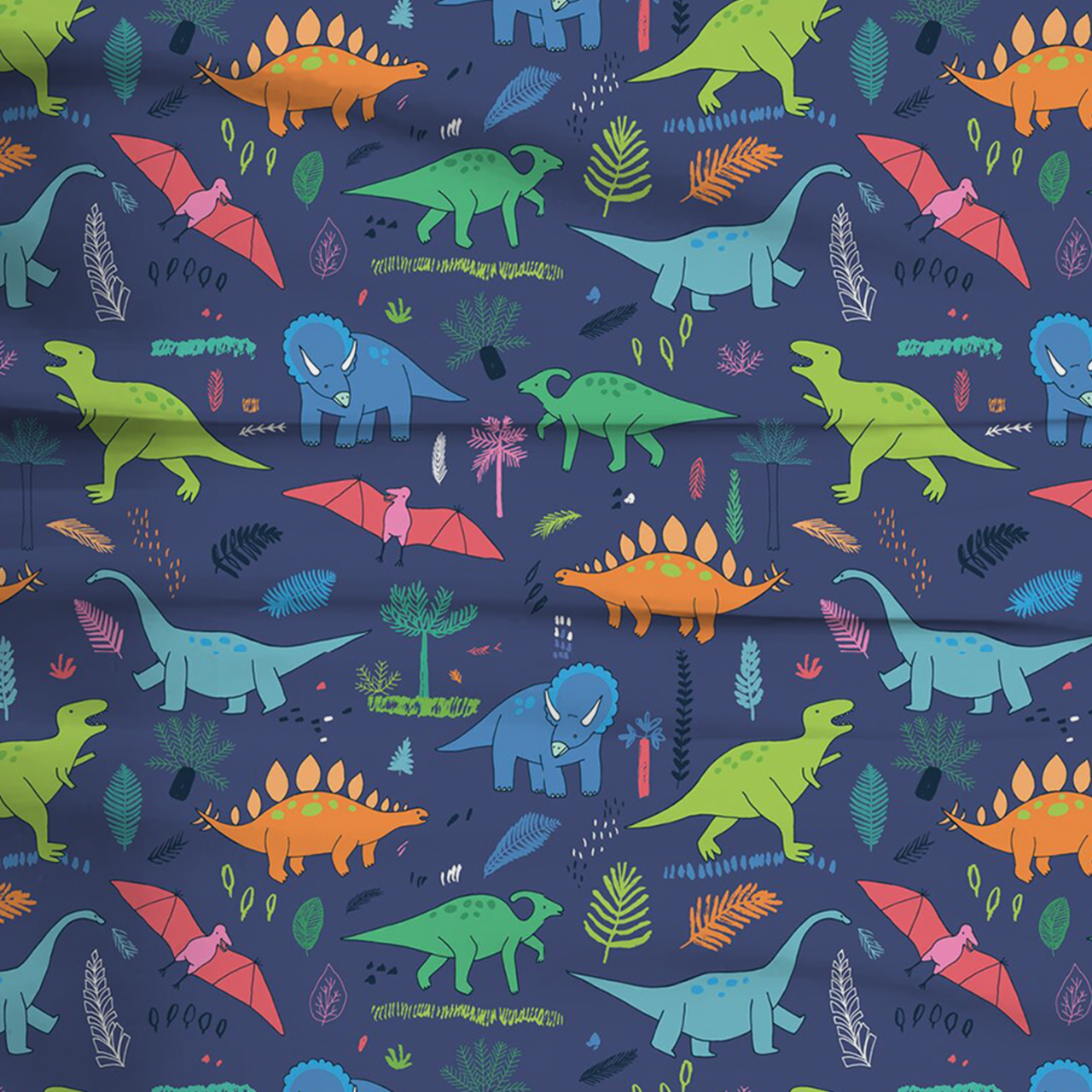 Colorful Dinosaur Dreams Two-Piece Pajama Set For Kids