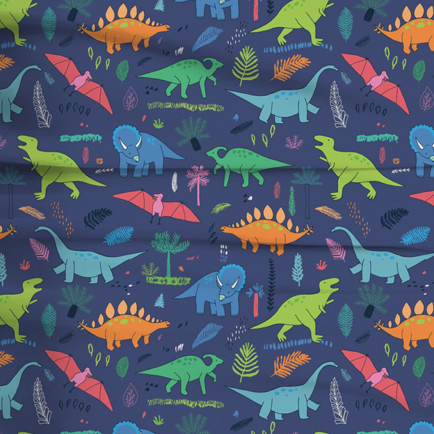 Colorful Dinosaur Dreams Two-Piece Pajama Set For Kids