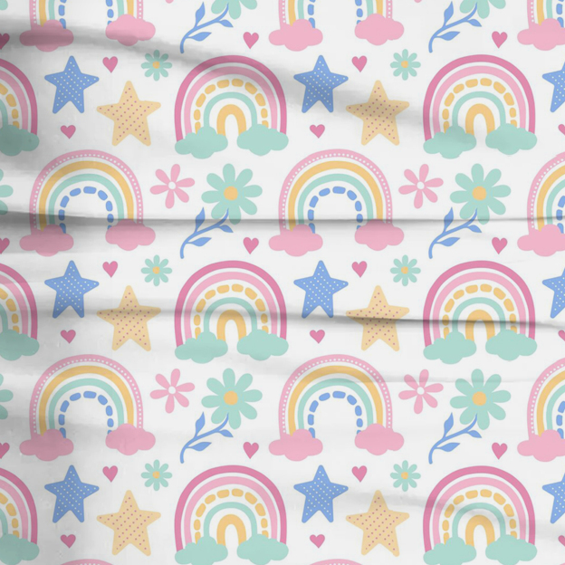 Starry Rainbow Dreams Two-Piece Pajama Set For Kids