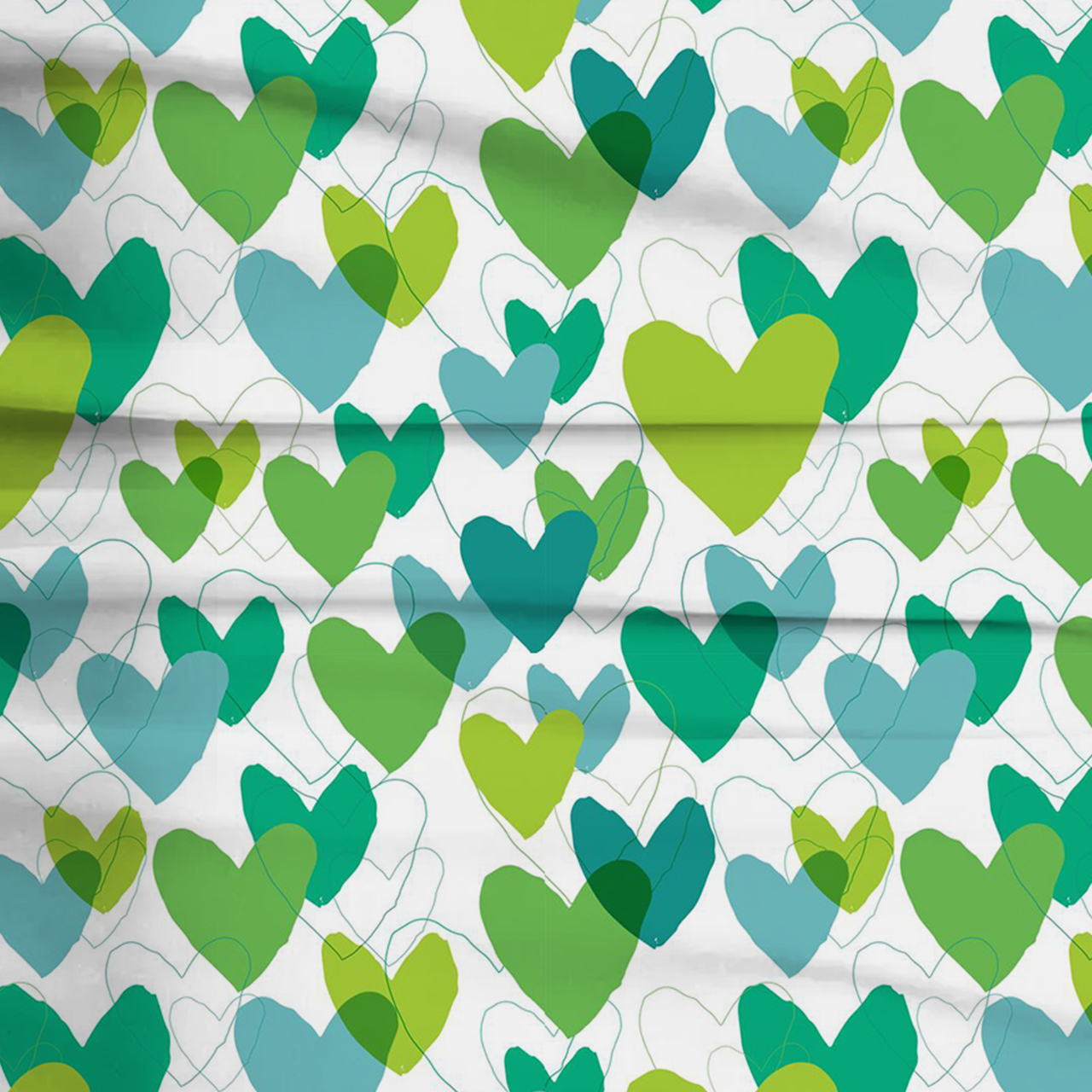 Sweet Green Hearts Two-Piece Pajama Set For Kids