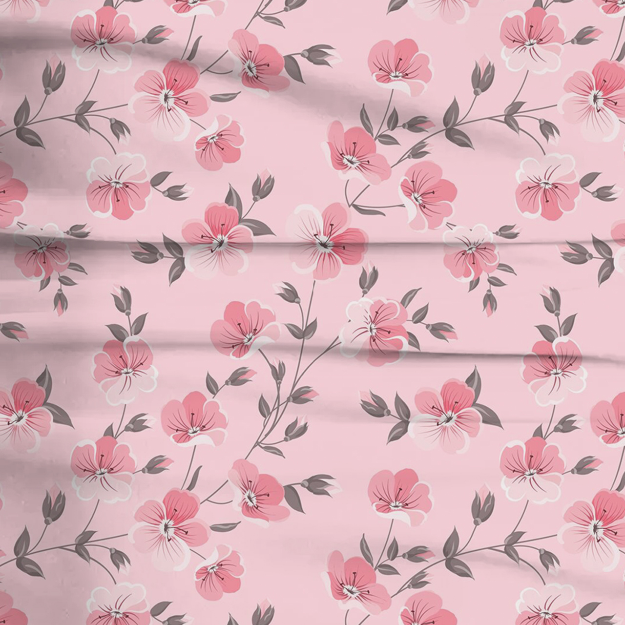 Pink Blossom Two-Piece Pajama Set For Kids