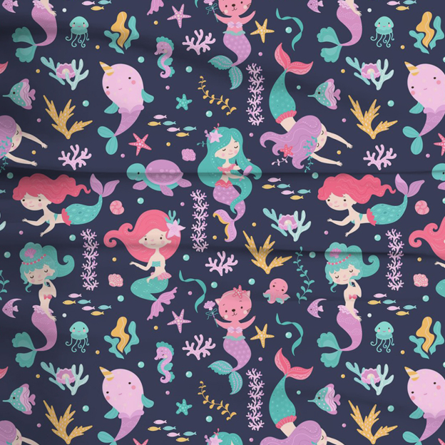 Magical Sea Mermaid Two-Piece Pajama Set For Kids