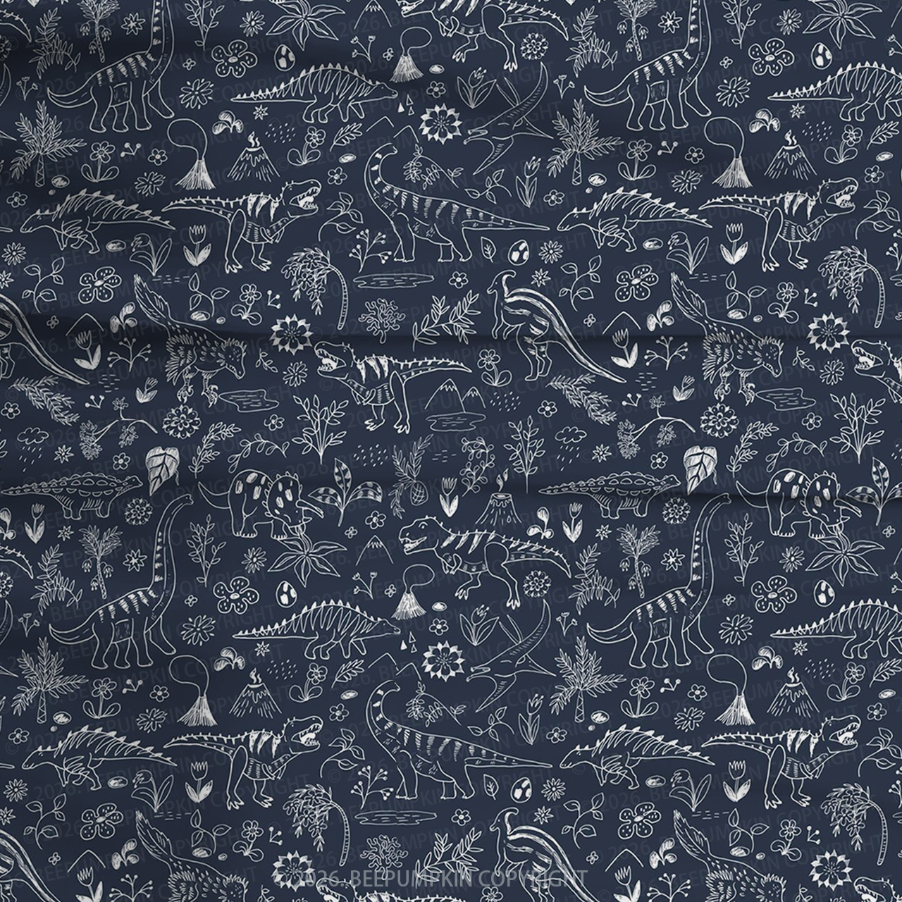 Midnight Dinosaur Two-Piece Pajama Short Sets For Toddler&Kids