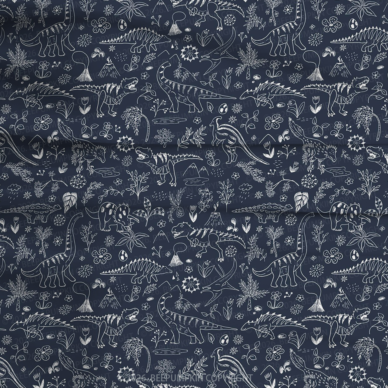 Midnight Dinosaur Two-Piece Pajama Short Sets For Toddler&Kids