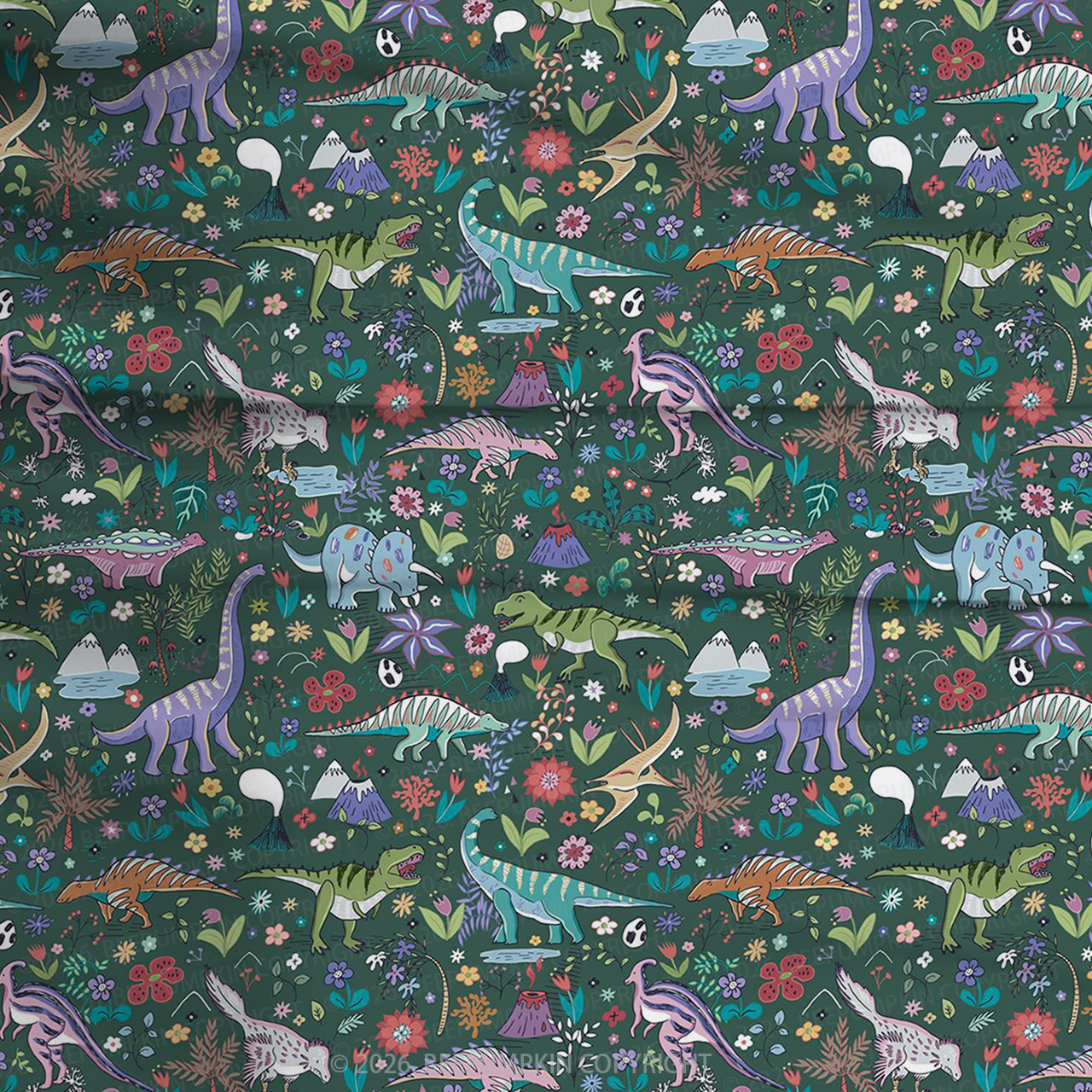 Dinosaur Forest Two-Piece Pajama Short Sets For Toddler&Kids