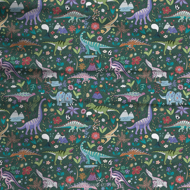 Dinosaur Forest Two-Piece Pajama Short Sets For Toddler&Kids