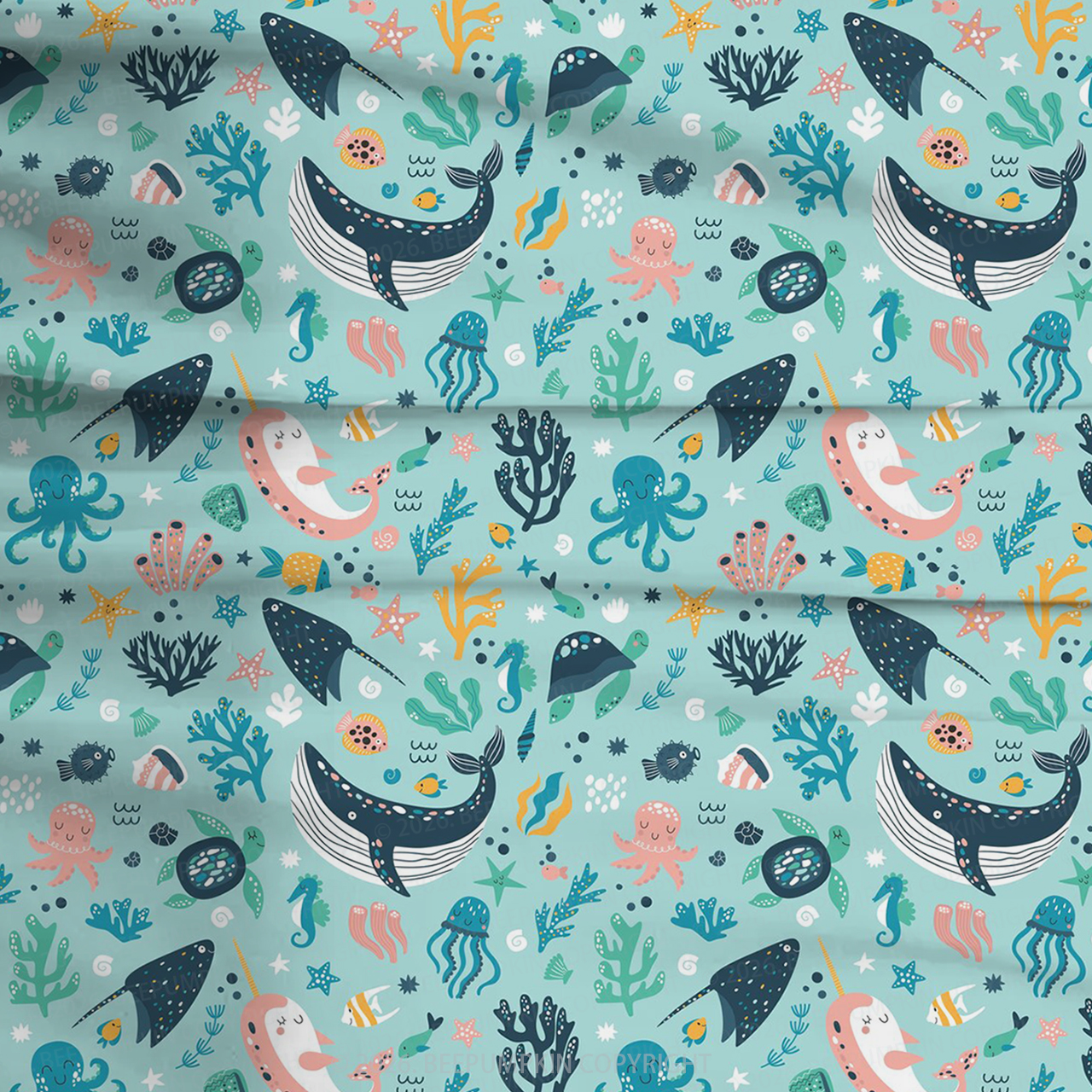 Under The Sea Two-Piece Pajama Short Sets For Toddler&Kids