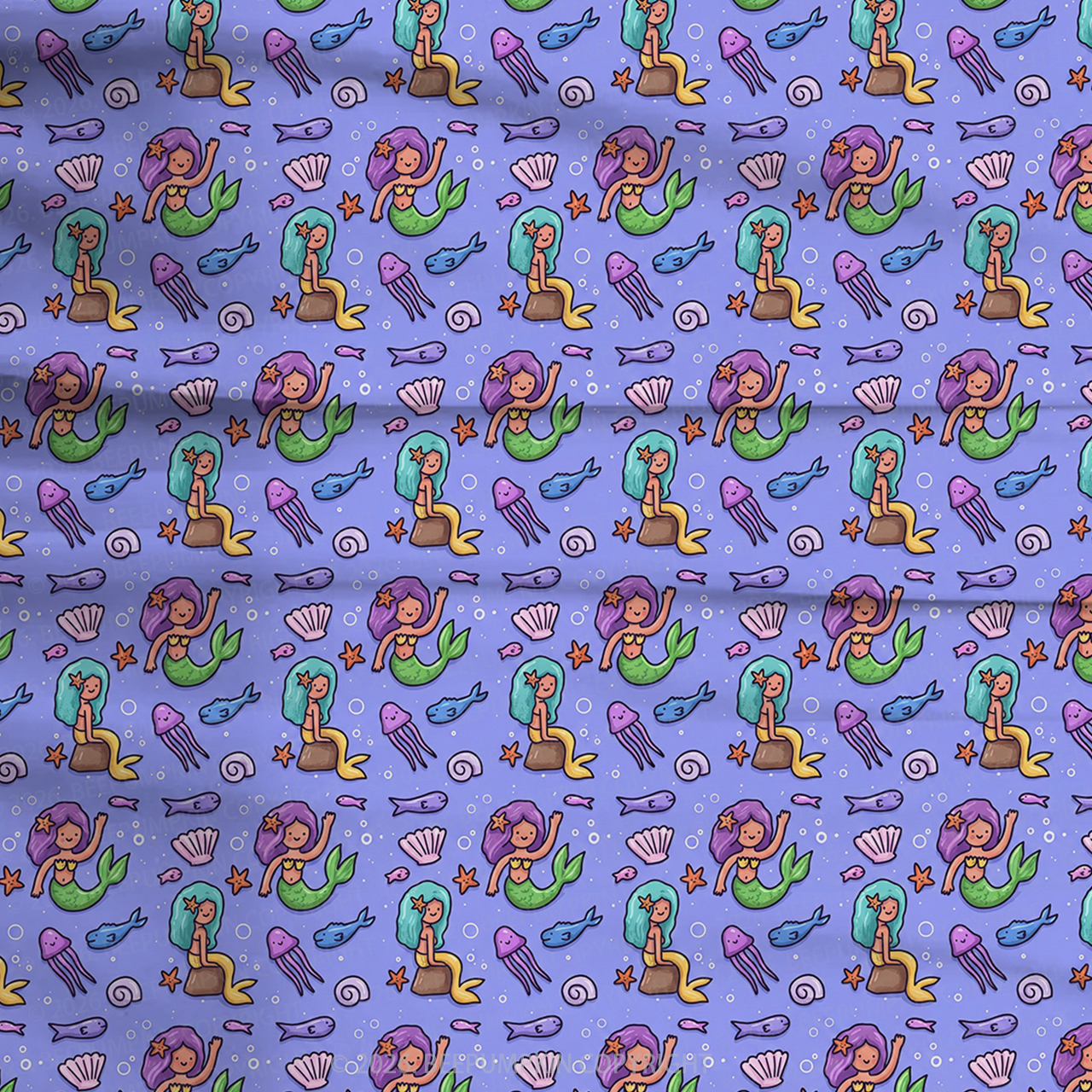 Magical Mermaid Two-Piece Pajama Short Sets For Toddler&Kids