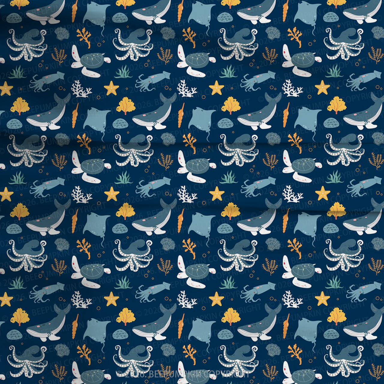 Midnight Ocean Dream Two-Piece Pajama Short Sets For Toddler&Kids