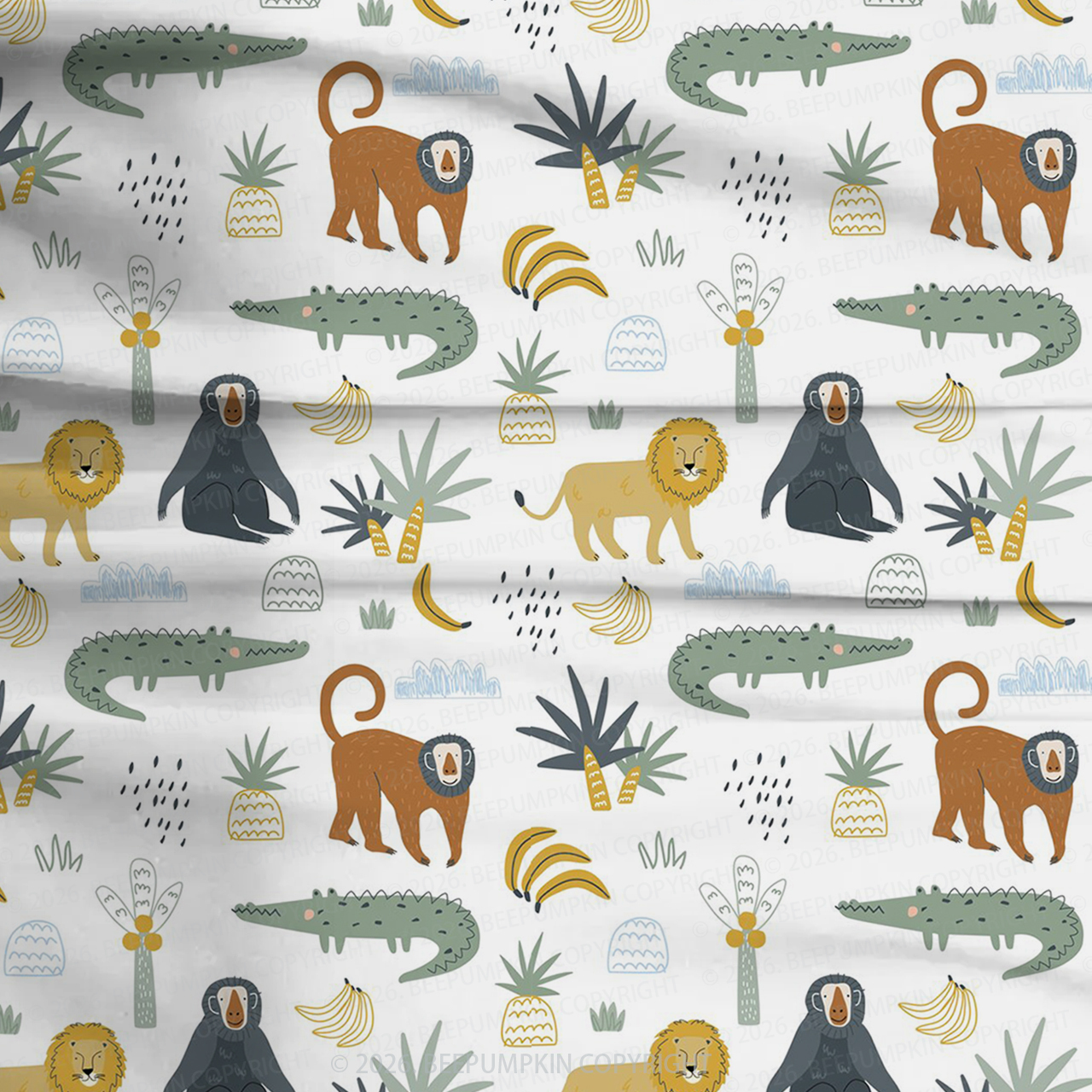 Jungle Safari Two-Piece Pajama Short Sets For Toddler&Kids