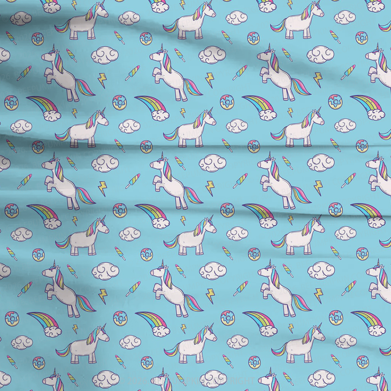 Rainbow Unicorn Two-Piece Pajama Short Sets For Toddler&Kids