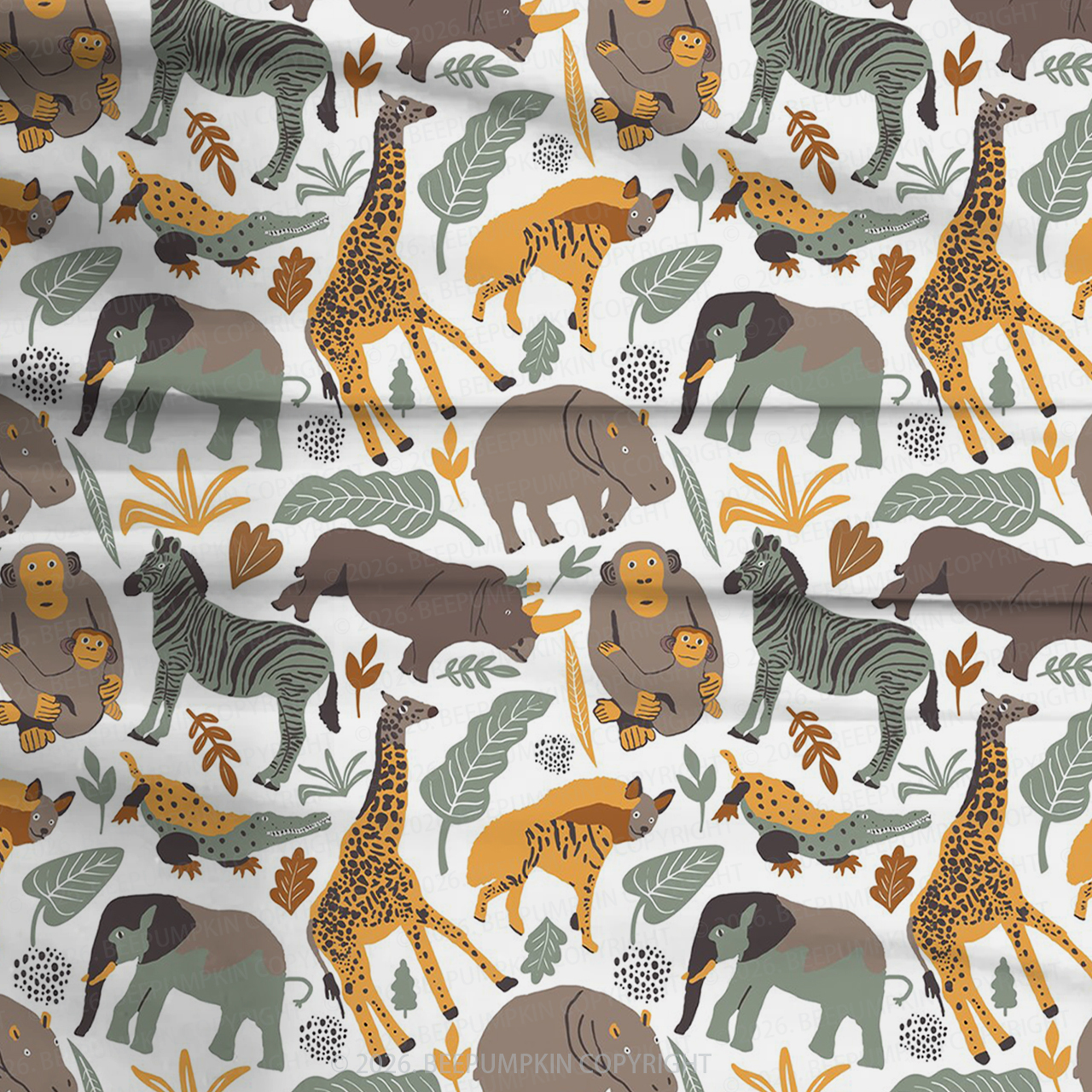 Wild Savannah Two-Piece Pajama Short Sets For Toddler&Kids