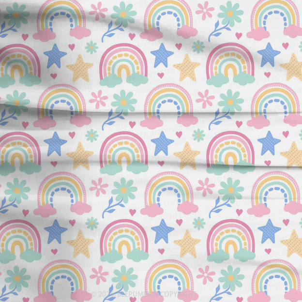 Starry Rainbow Dreams Two-Piece Pajama Short Sets For Toddler&Kids
