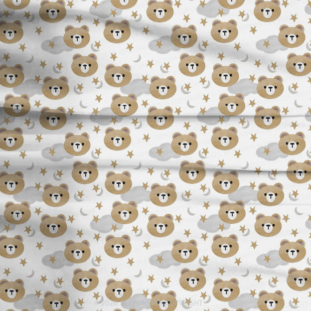 Starry Bear Dreams Two-Piece Pajama Short Sets For Toddler&Kids