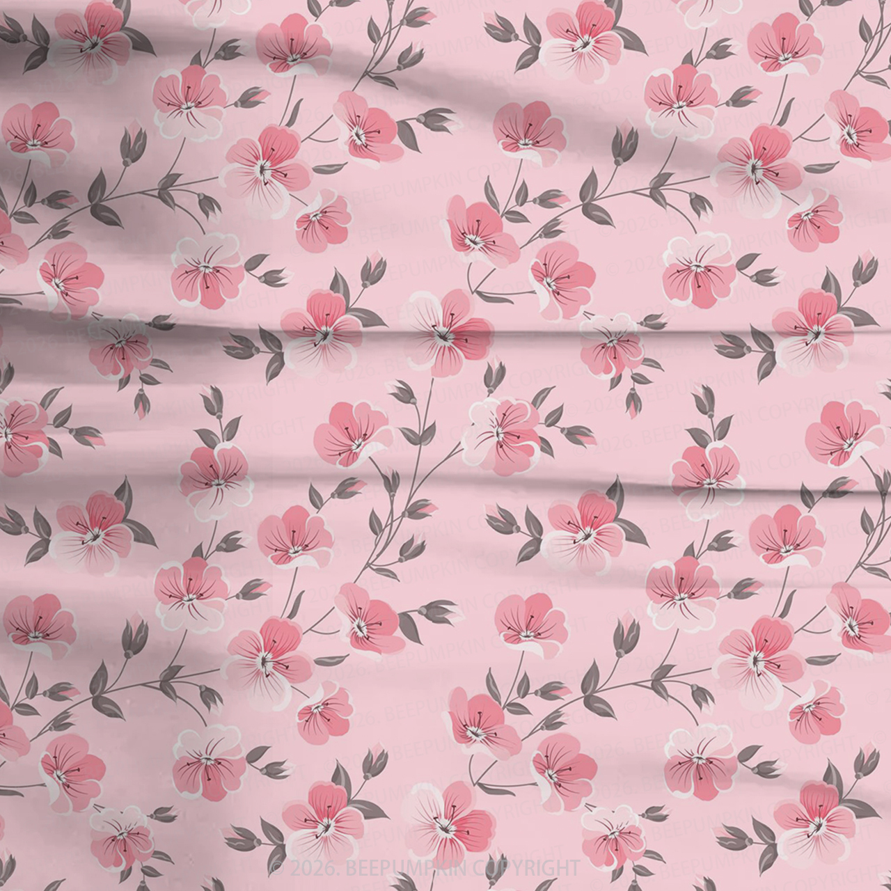 Pink Blossom Two-Piece Pajama Short Sets For Toddler&Kids