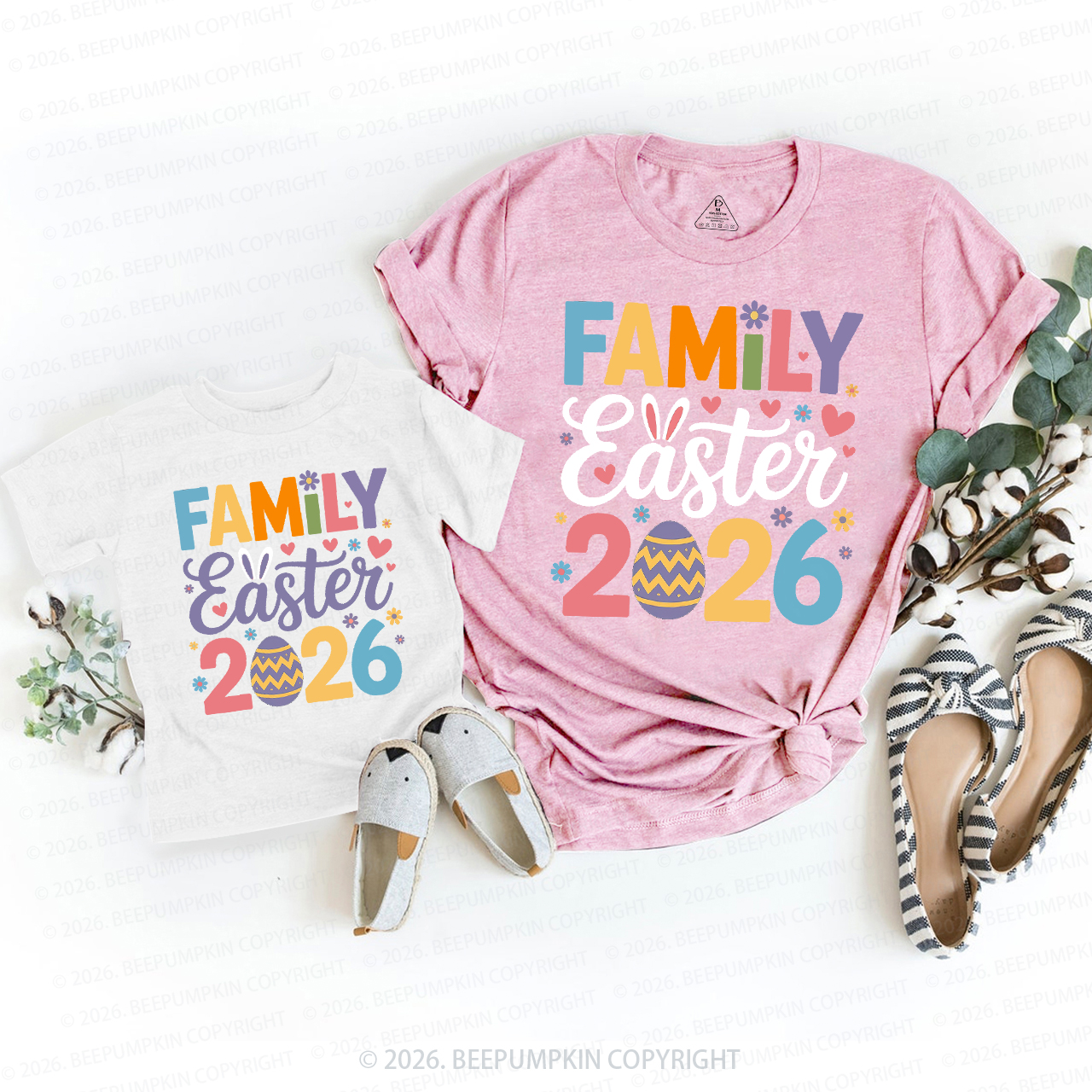 Colorful Easter Celebration Family Matching Tees