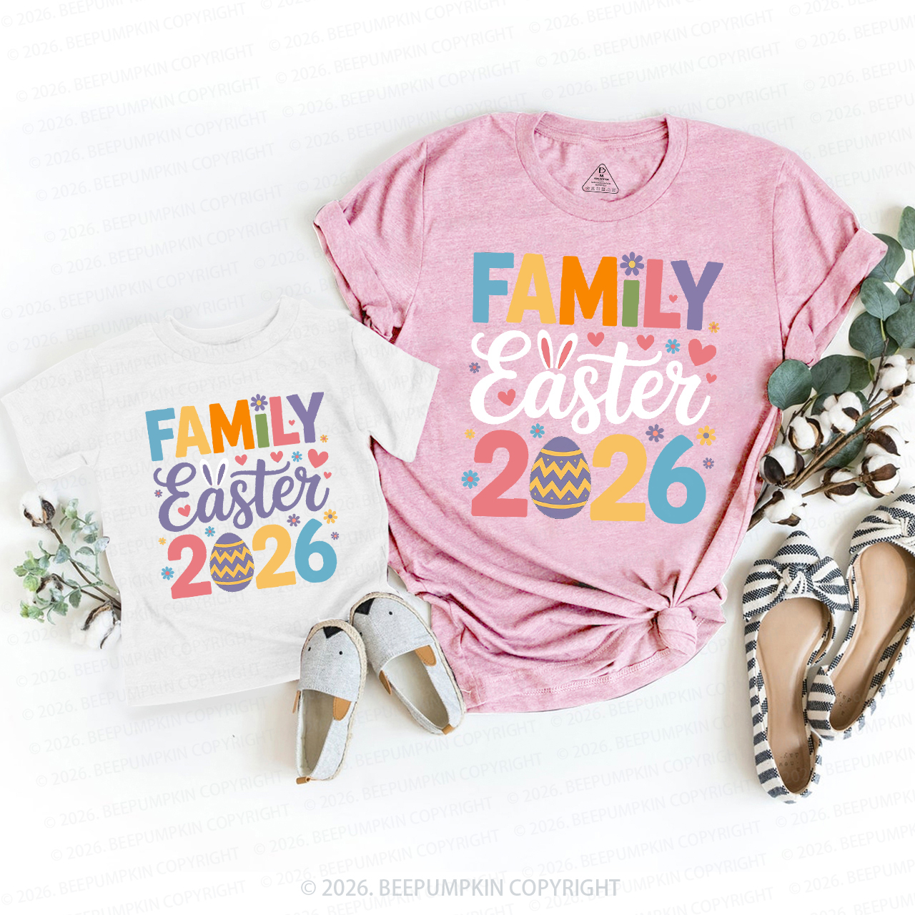 Colorful Easter Celebration Family Matching Tees