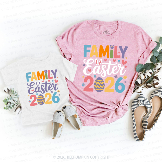 Colorful Easter Celebration Family Matching Tees
