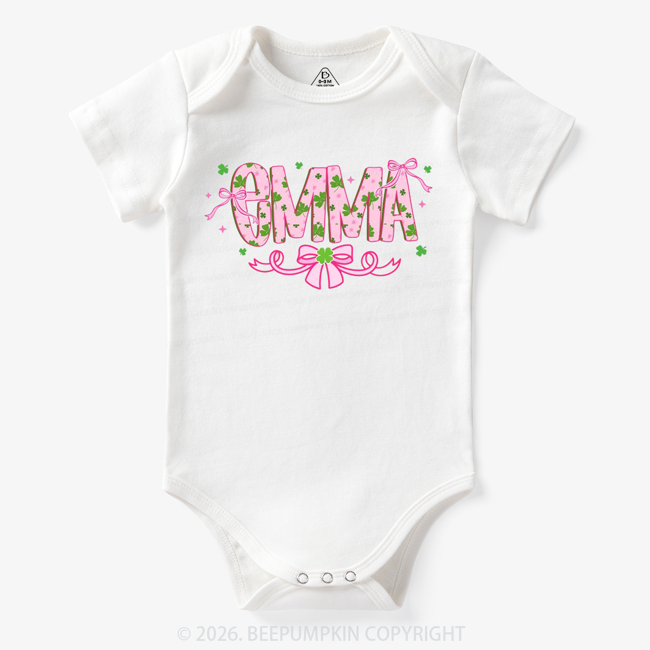 Personalized Name Shamrock St. Patrick’s Day Bodysuit