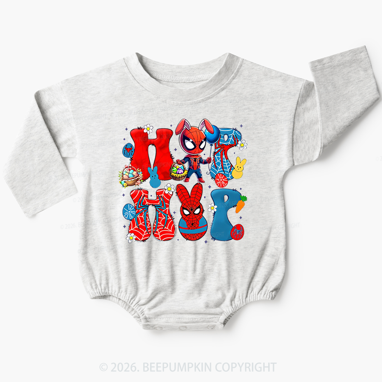 Cartoon Easter Bunny Baby Bubble Romper Beepumpkin