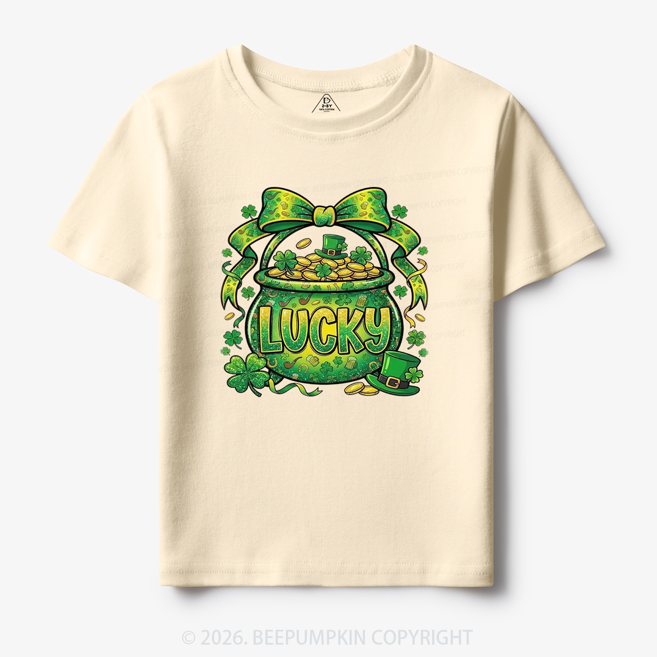 Lucky Shamrock Coquette St. Patrick's Day Toddler&Kid's Tees Beepumpkin