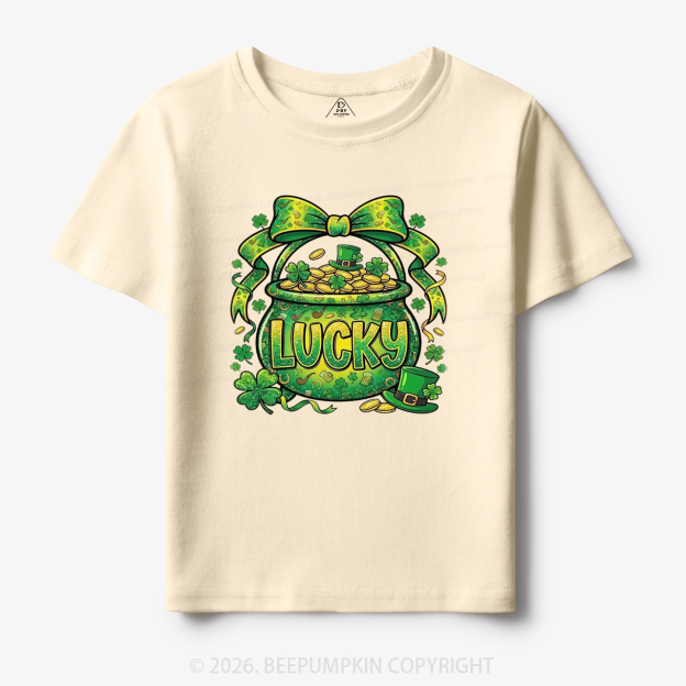 Lucky Shamrock Coquette St. Patrick's Day Toddler&Kid's Tees Beepumpkin