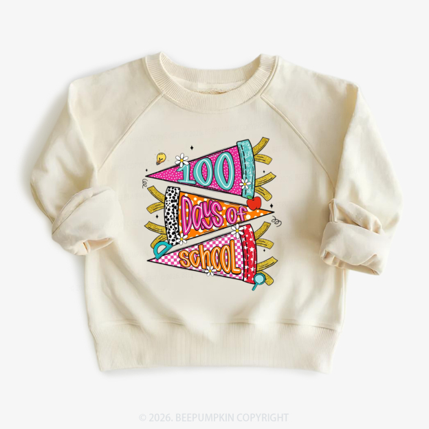 100 Days of School Coquette Bow Pencil Toddler&Kid's Sweatshirt