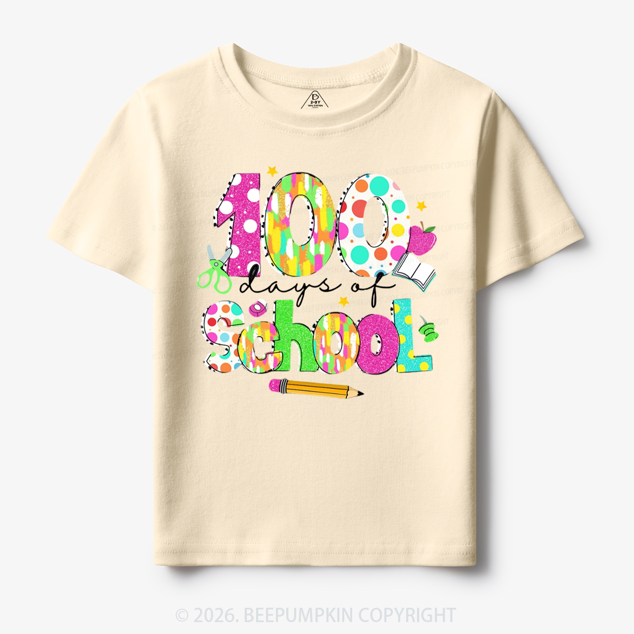 Colorful 100 Days of School Toddler&Kid's Tees