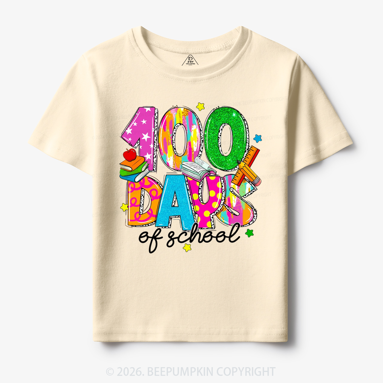 Bright & Fun 100 Days of School Toddler&Kid's Tees