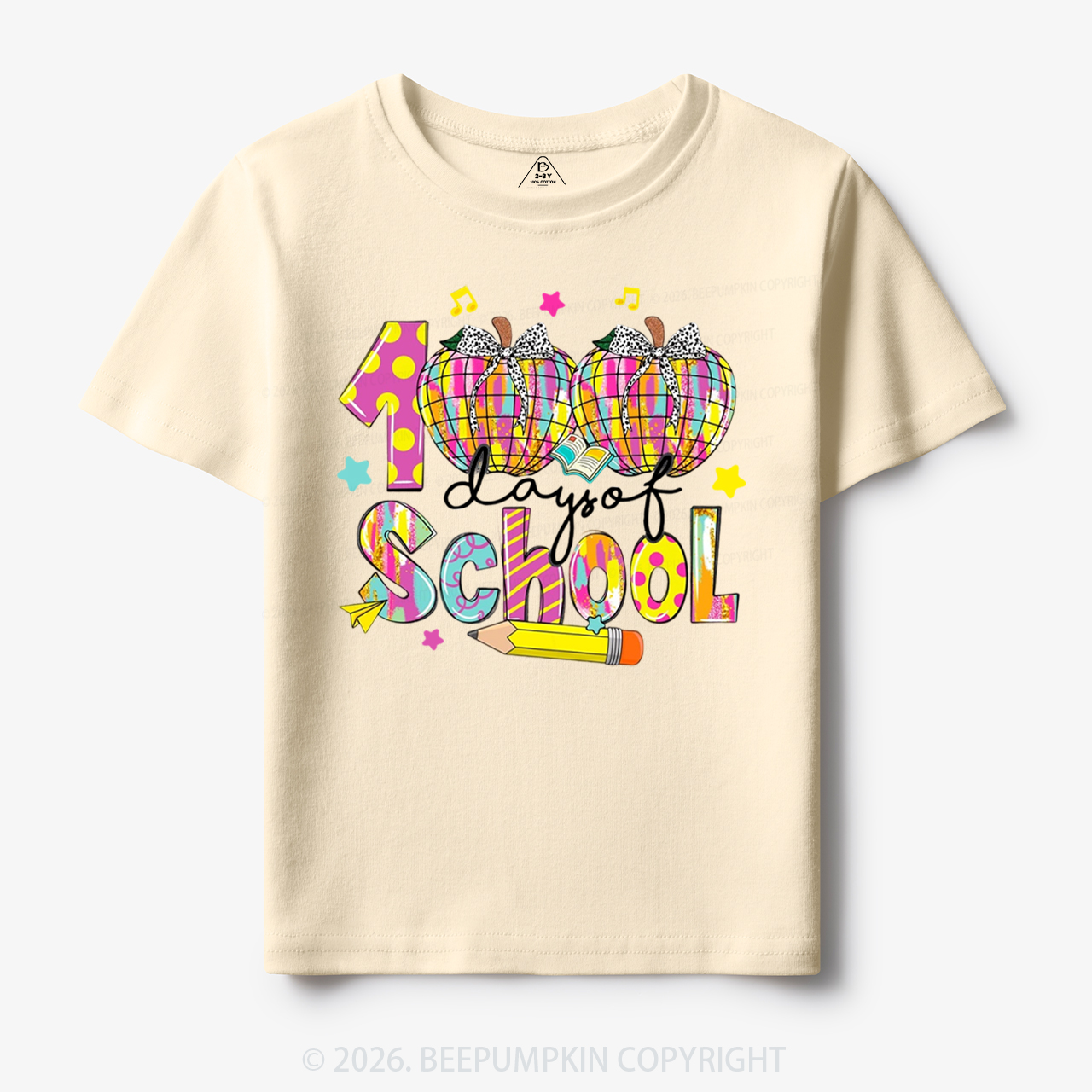 Bow & Plaid 100 Days of School Toddler&Kid's Tees