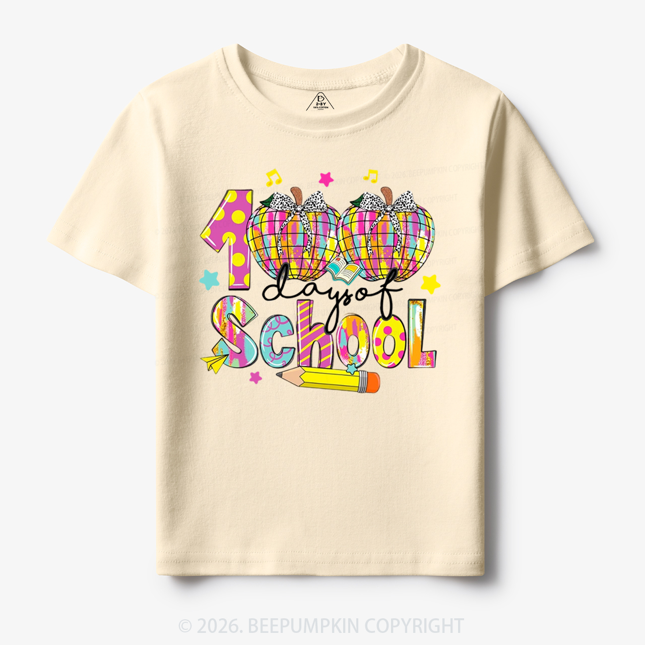 Bow & Plaid 100 Days of School Toddler&Kid's Tees