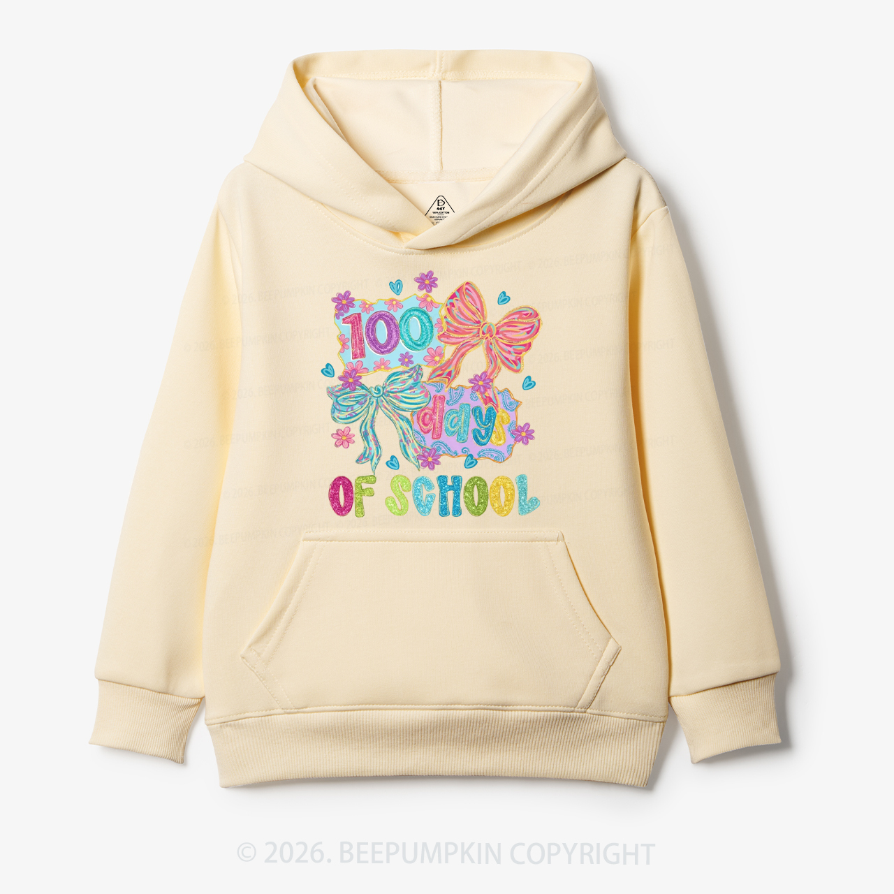 Sparkly Bow 100 Days of School Toddler&Kid's Hoodies