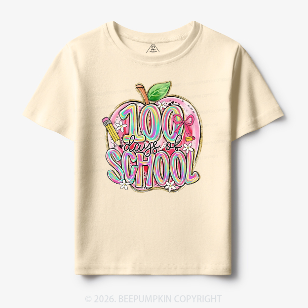 Pink Apple 100 Days of School Toddler&Kid's Tees