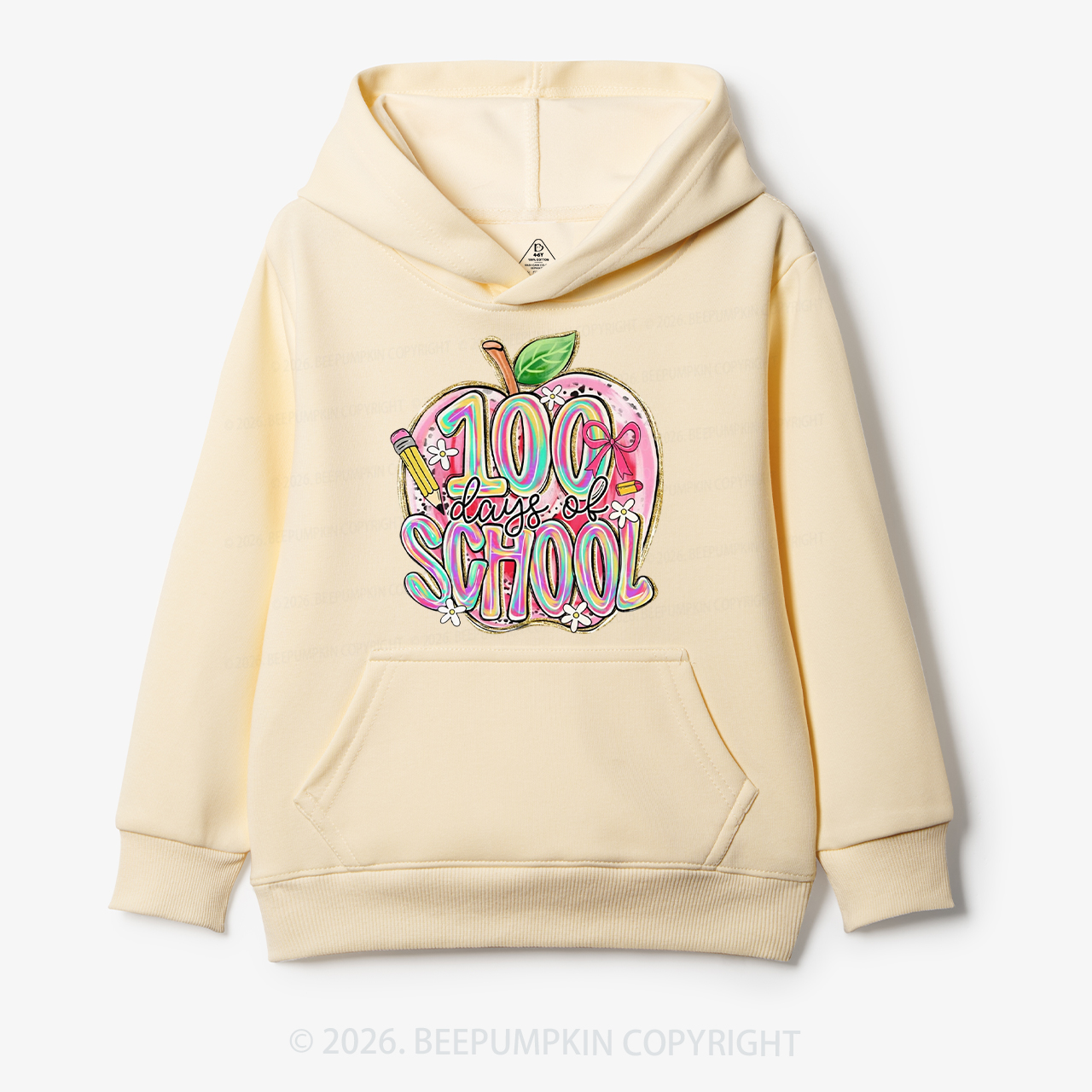 Pink Apple 100 Days of School Toddler&Kid's Hoodies