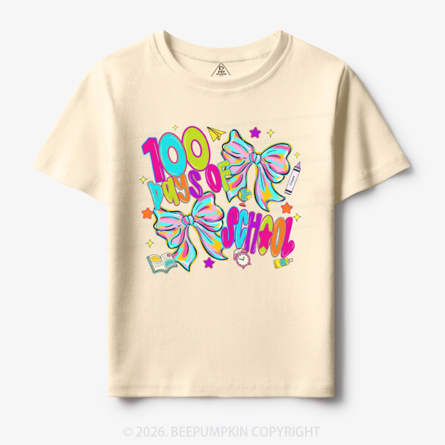 Bow Celebration 100 Days of School Toddler&Kid's Tees