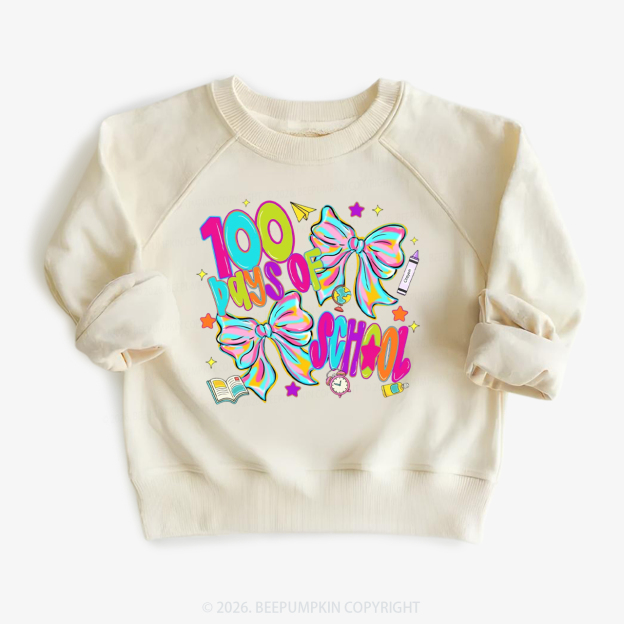 Bow Celebration 100 Days of School Toddler&Kid's Sweatshirt