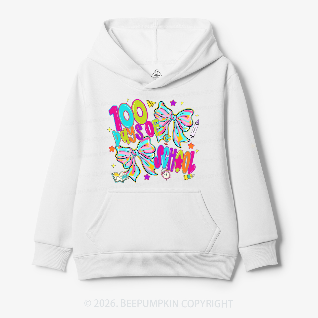 Bow Celebration 100 Days of School Toddler&Kid's Hoodies