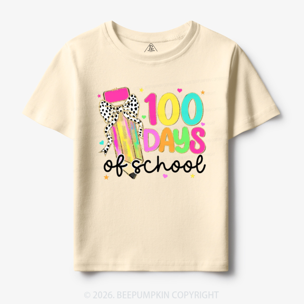 Pink Pencil Celebration 100 Days of School Toddler&Kid's Tees
