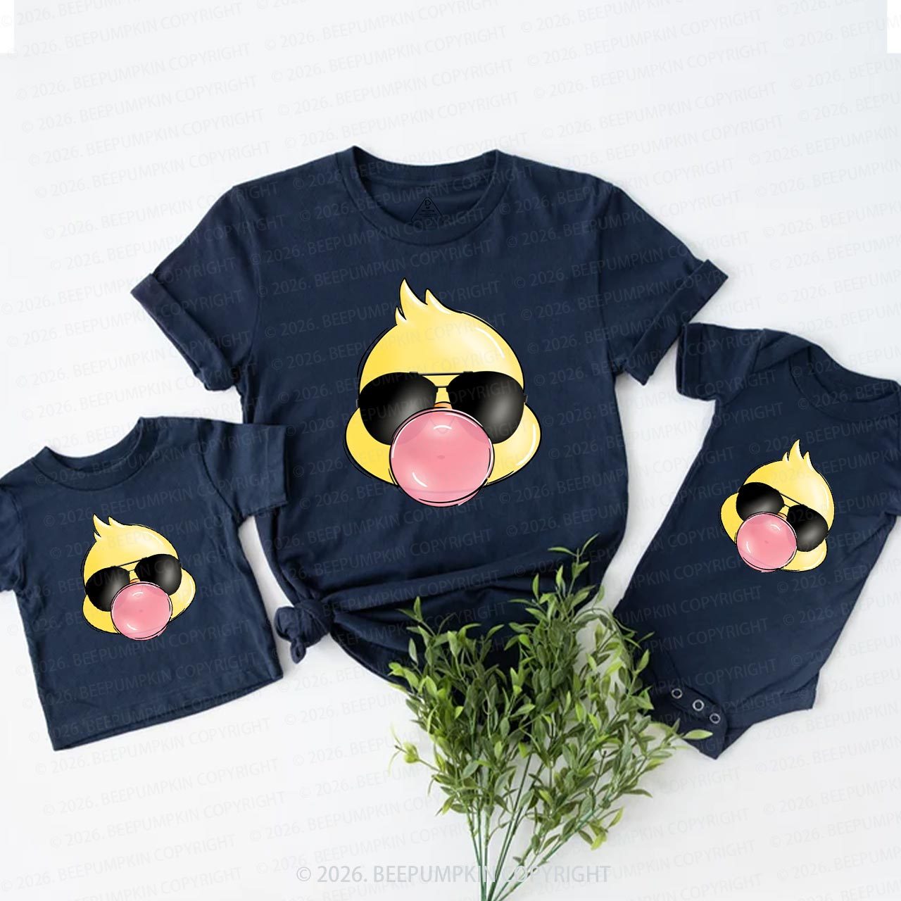 Personalized Chick & Bunny Easter Family Matching T-Shirts