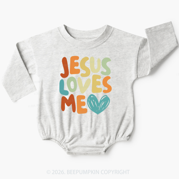 Jesus Loves Me Christian Baby Bubble Romper