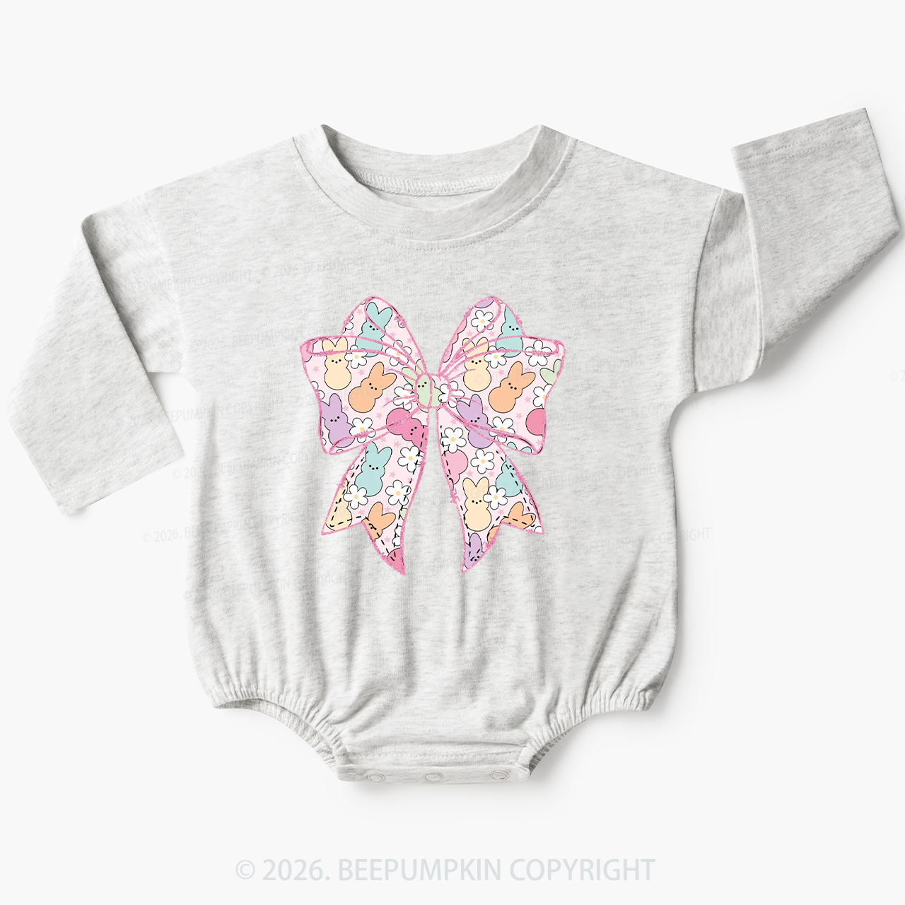 Easter Coquette Bunny Bow Baby Bubble Romper