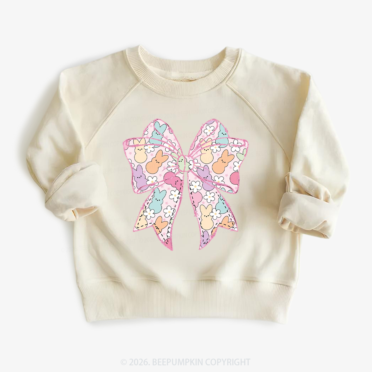 Easter Coquette Bunny Bow Kid's Sweatshirt