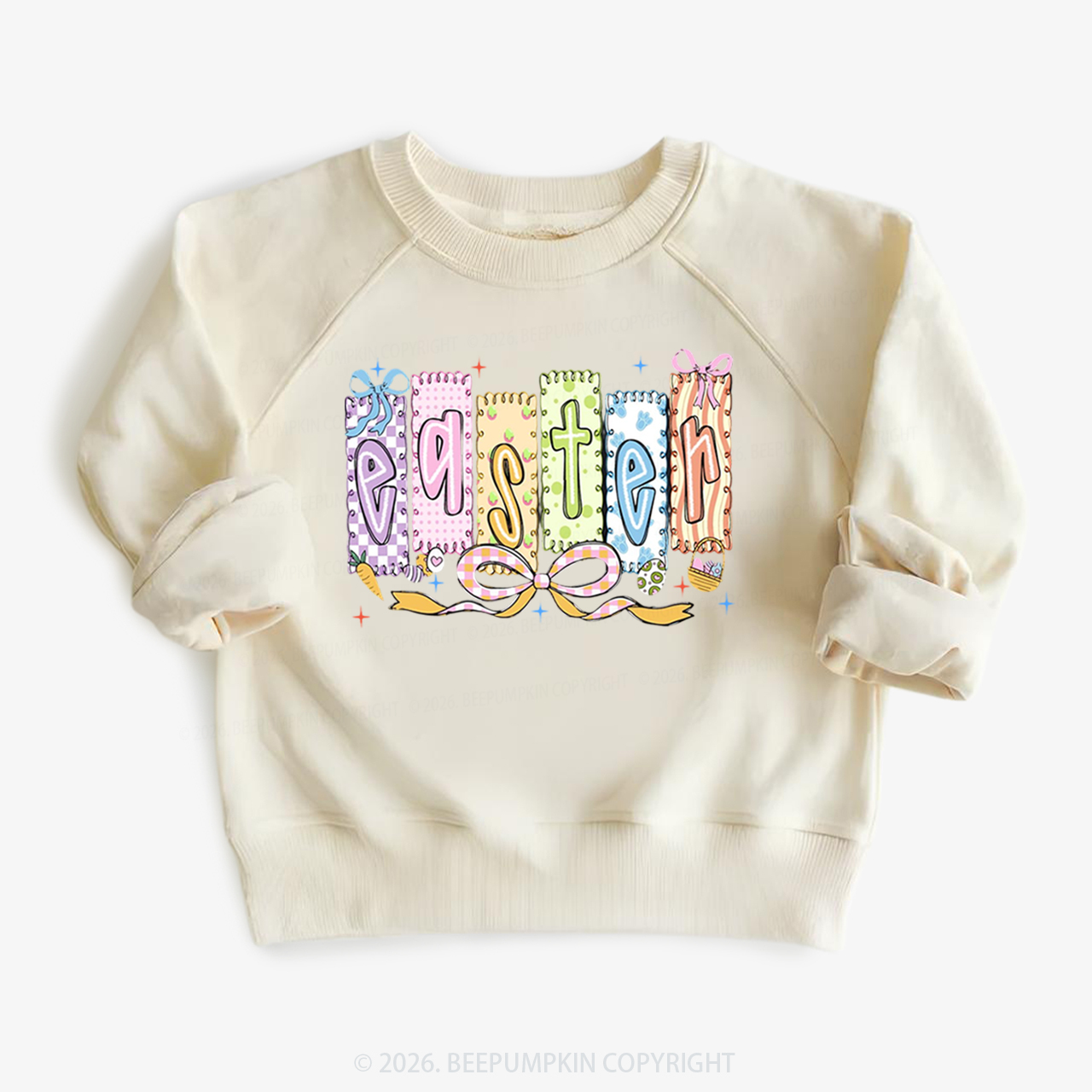 Cute Pastel Preppy Coquette Easter Kid's Sweatshirt
