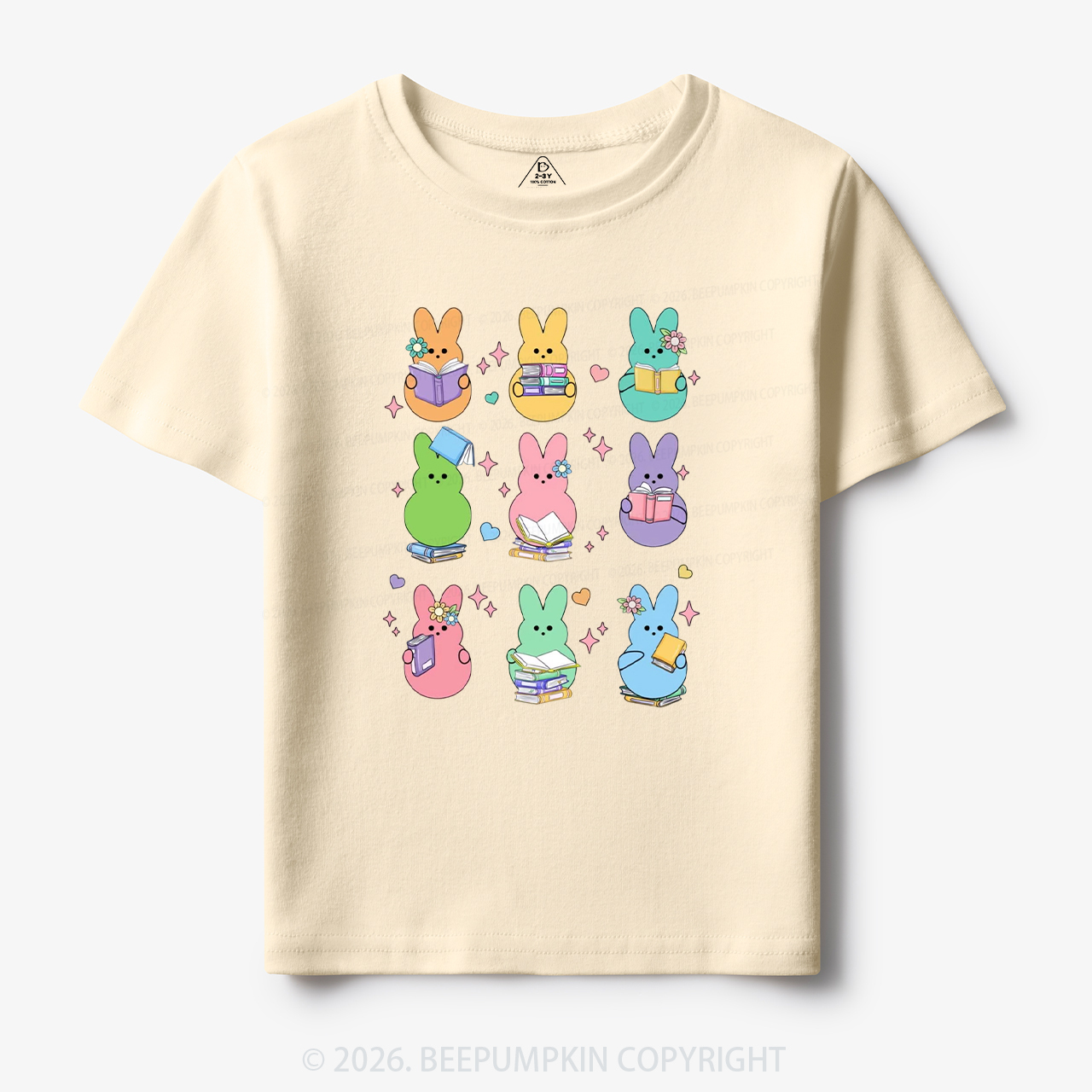 Easter Bunnies Reading Books Toddler&Kid's Tees